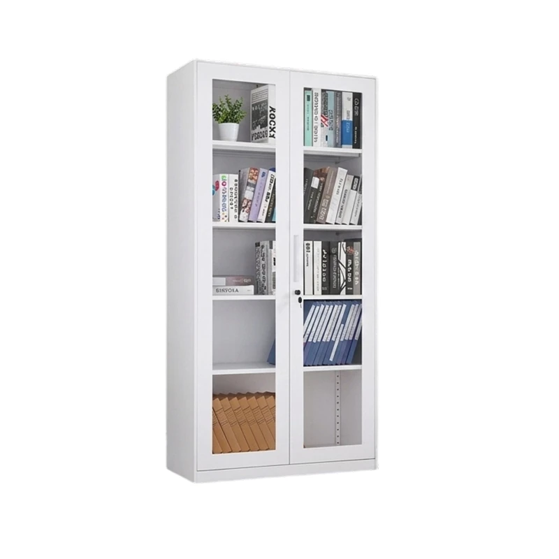 White File Cabinet With Glass Door